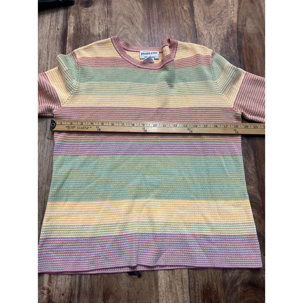 Pendleton Sweater 100% Cotton Crew Neck Striped Print Multicolor Size Medium - Picture 4 of 7